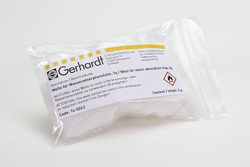 Covering wool for water absorption trap